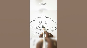How To Draw A Cute Rainy Cloud 🌧 #shorts #clouds #cutedrawing #howtodraw #kidsvideo #easy