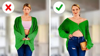 Transformando ropa desgastada: Desafío de 100 capas con un solo corte en 5 minutos ✂️👗