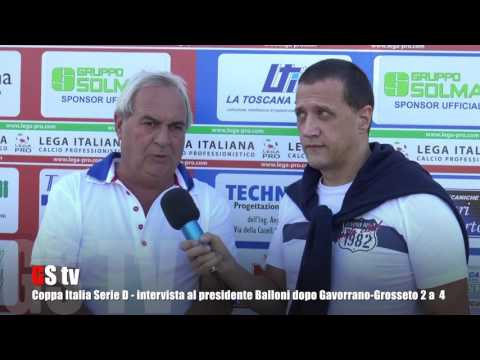 Gs Tv   Coppa Italia Serie D   intervista al presidente gavorranese Balloni dopo Gavorrano Grosseto