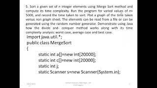 DAA Lab: Merge sort Program