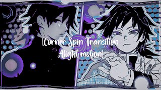 Transitions on Alight motion | Tutorial corner spin transition