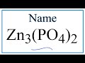 Zinc Phosphate and Polyatomic Ions