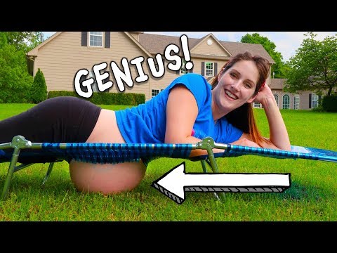 Genius Pregnant Lady Lawn Chair Hack for Big Baby Belly Relief