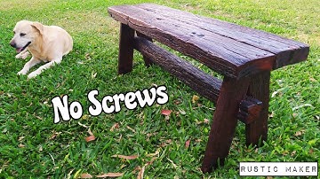 Rustic Bench Idea | No Nails, No Screws. Just Joints and Glue.