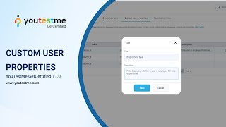 YouTestMe GetCertified 11.0 - How to Create Custom User Properties