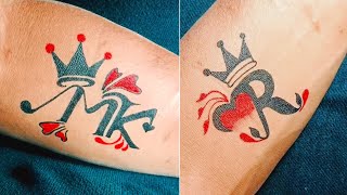 beautiful 😍 mk couple letter tattoo design || how to make R letter tattoo design