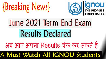 IGNOU June 2021 Exam Result Declared || How to Check IGNOU Results 2021