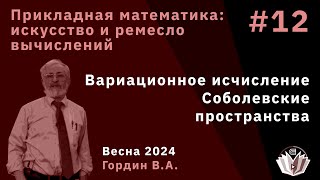 Прикладная математика: искусство и ремесло вычислений 12. Вариационное исчисление, соболевские пр-ва