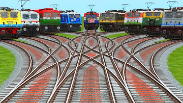 🎍All The Realistic Trains Run At Bumpy Curves Railroad Tracks || train animation video real video 