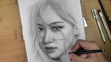 Realistic Portrait Drawing | ROSE BLACKPINK | with Graphite Pencil