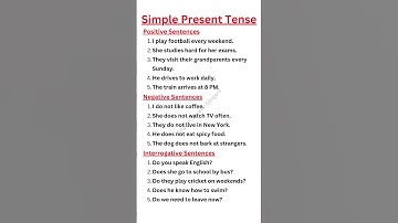 Simple Present Tense | Positive, Negative, Question Forms | Present Tense | Tenses | Sentences