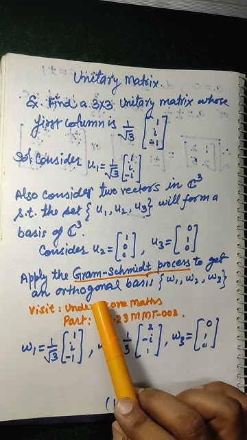 Linear Algebra Unitary Matrix example #maths - YouTube
