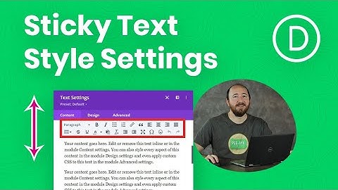 How To Make The Text Style Options Sticky Within The Divi Builder Module Text Areas