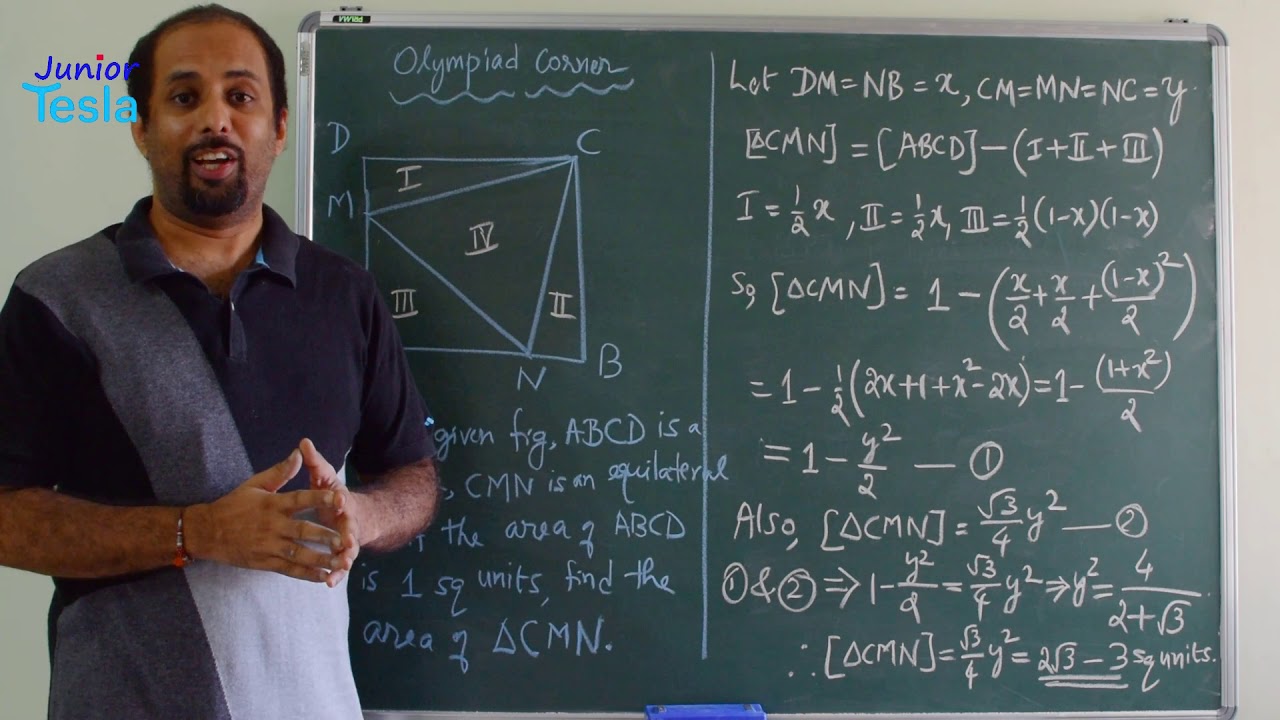 Olympiad Corner : A Triangle Inside A Square - YouTube