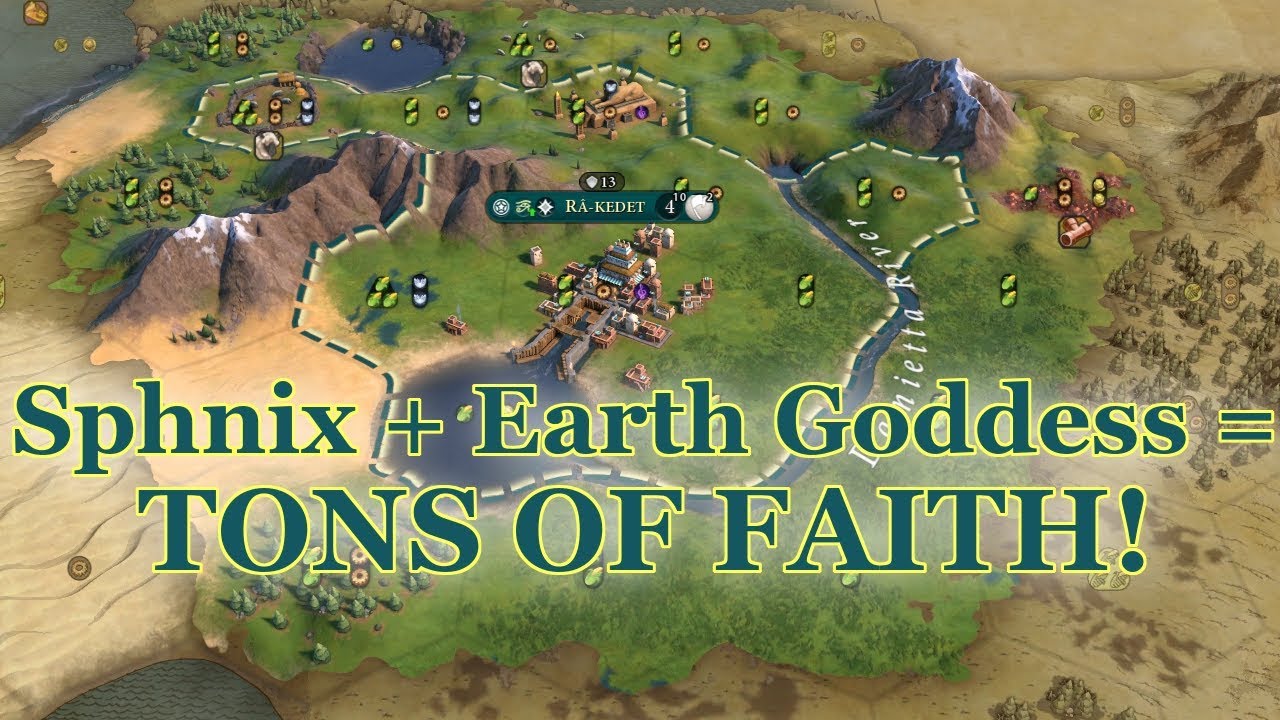 Earth goddess + Sphinx are insane! Civ 6 Deity Egypt - Part 1