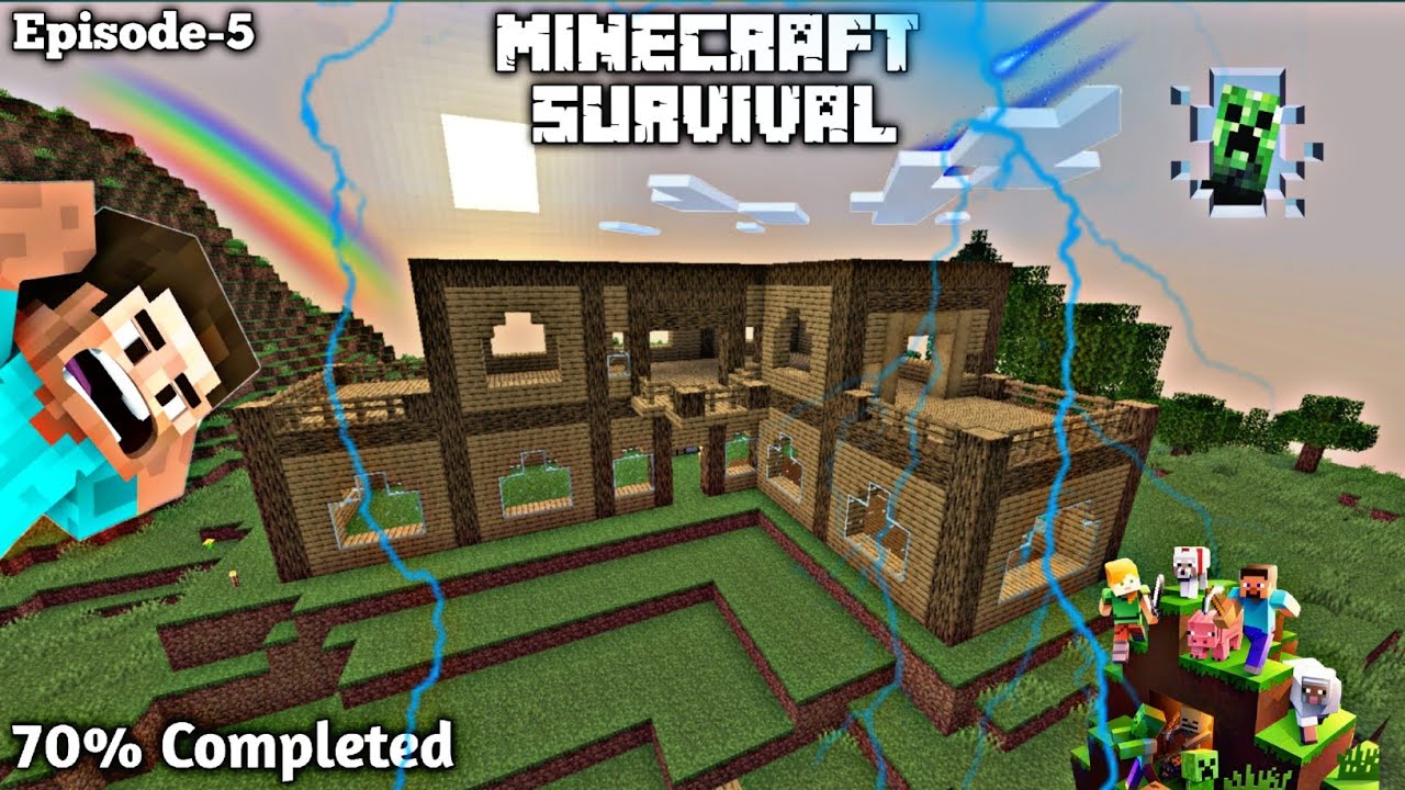 My House Almost Completed | Minecraft Survival | Episode 5 - YouTube