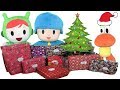 Pocoyo y Nina en español abriendo regalos de Navidad y Papá Noel. Videos de juguetes para niños