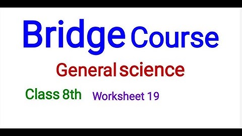 Bridge course General science class 8th worksheet 19 answers with explanation