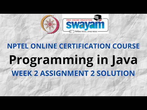 Programming in Java | NPTEL | Week 2 Assignment 2 Solution | July 2021