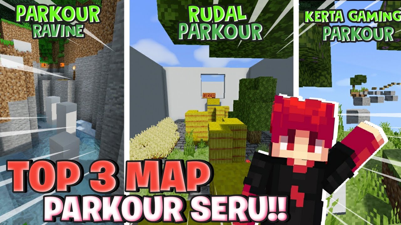 DOWNLOAD TOP 3 MAP PARKOUR MINECRAFT MCPE!! || MINECRAFT INDONESIA ...