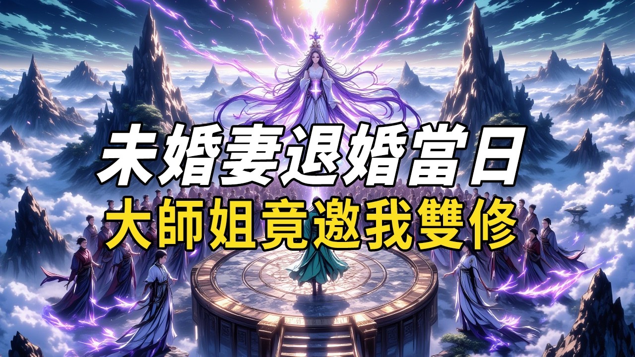 《未婚妻退婚當日，大師姐竟邀我雙修》退婚當日，宗門天驕大師姐竟主動求雙修！被視為廢柴的純陽神體少年，體內沉睡的上古器靈覺醒，逆天崛起之路就此展開——十年前救命之恩、十年後傾心相許，真相遠比想像更驚人！