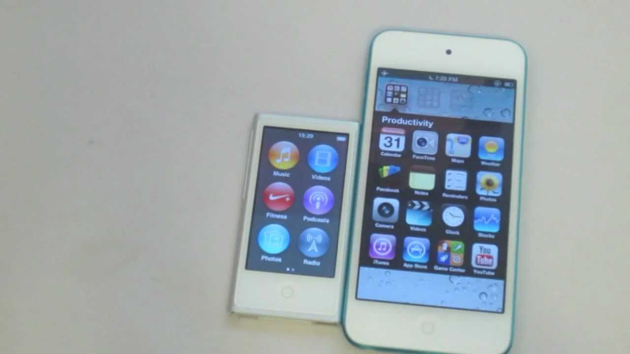 ipod touch 64G(第5世代) ＆ ipod nano(第7世代)  iPod Touch 5th Generation VS iPod Nano 7th Generation