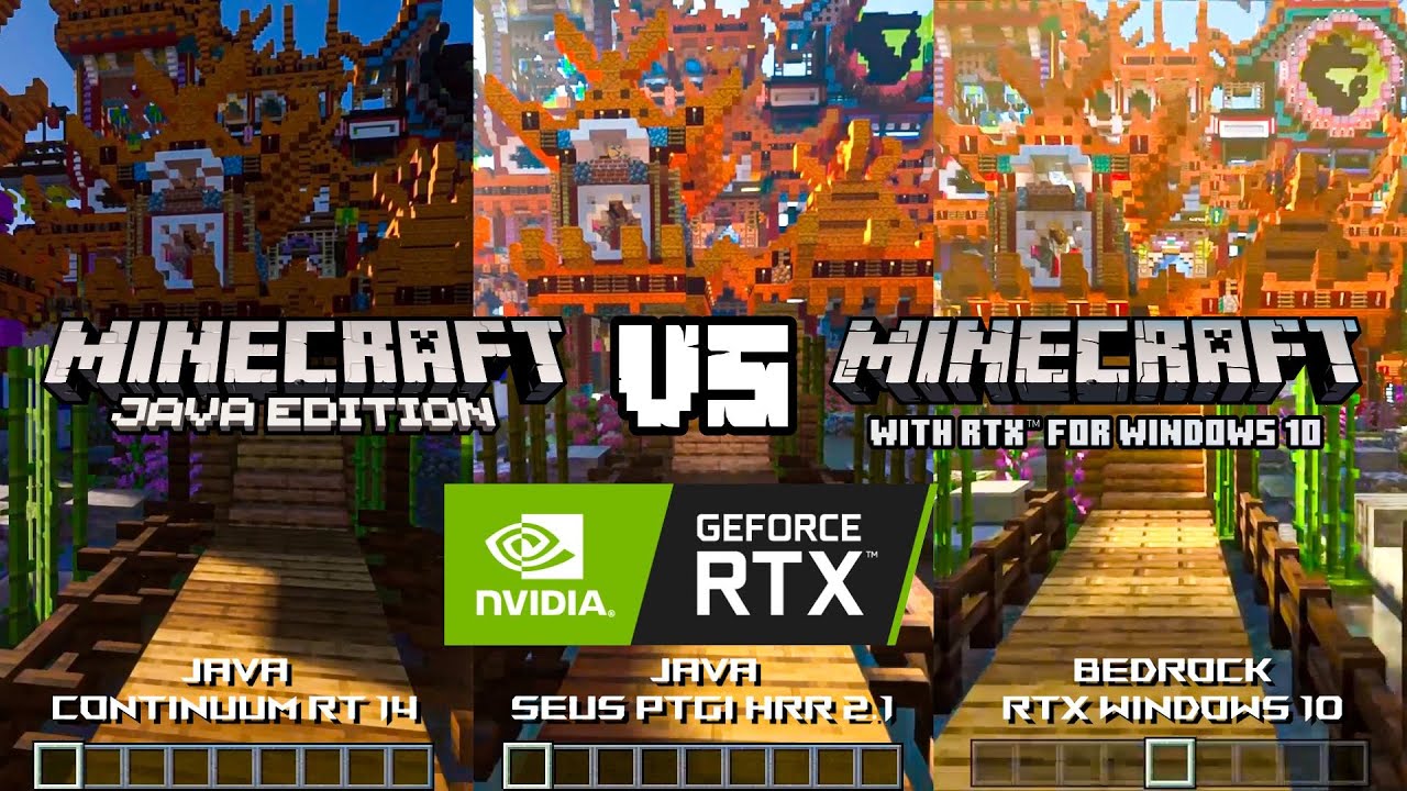 JAVA RTX SHADERS vs MINECRAFT RTX WIN10 (Continuum RT Build 14 & SEUS ...