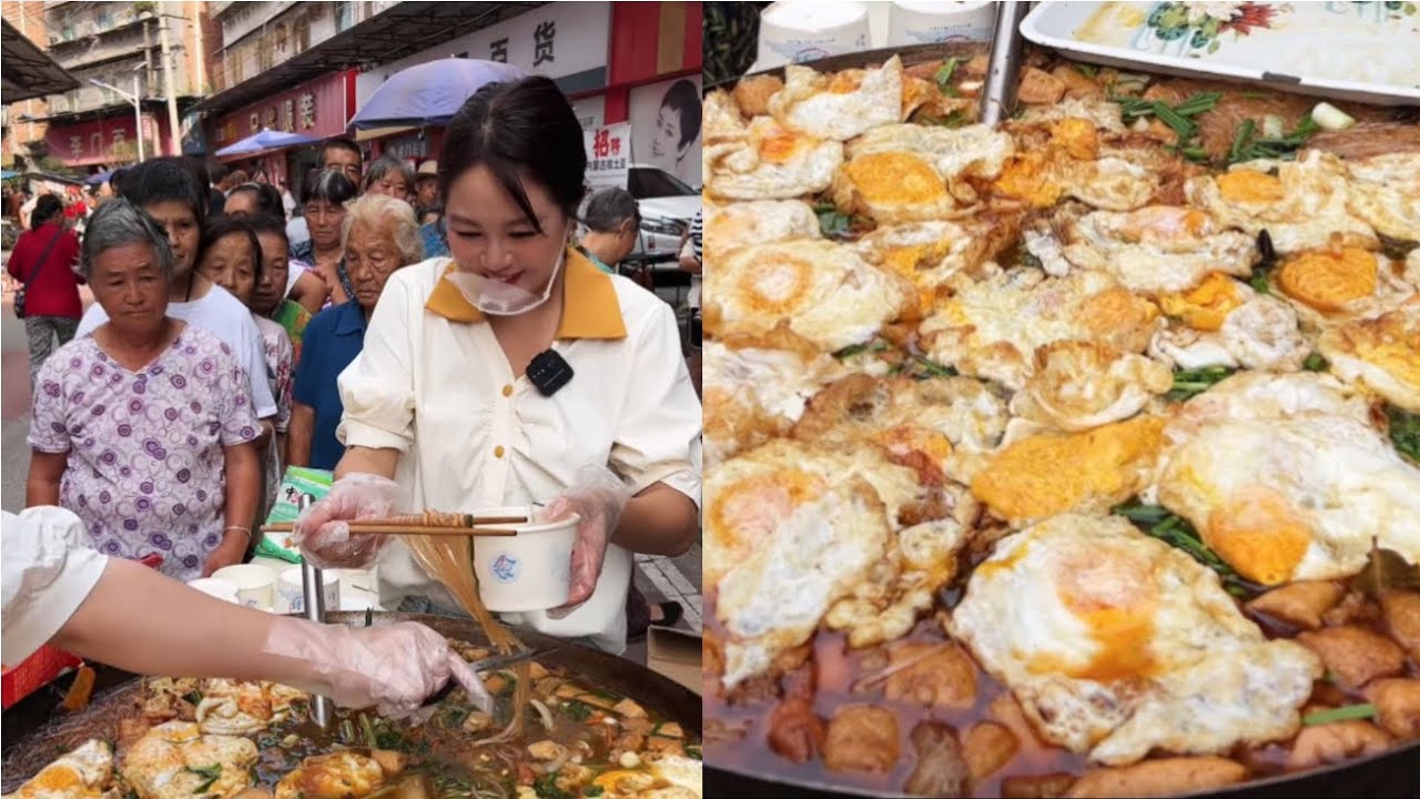 Live 08，9, 2024，The kind and beautiful sister cooks free meals for the old people on the street