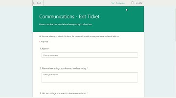 How to use Microsoft Forms to create Exit Tickets