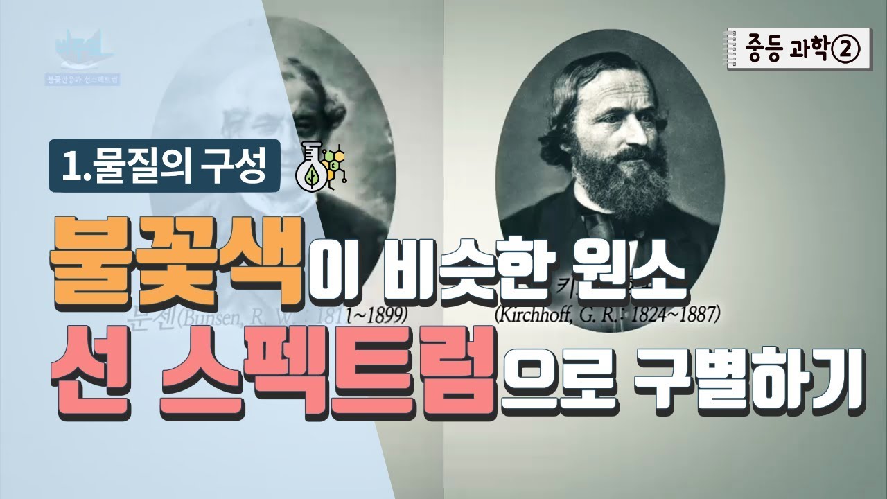 [중등 과학 2] 1. 물질의 구성 - 불꽃색이 비슷한 원소 선 스펙트럼으로 구별하기