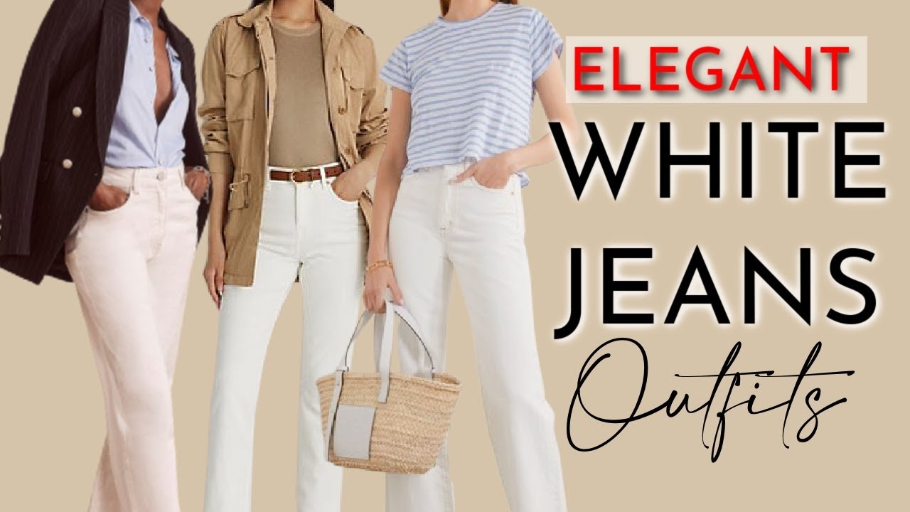 Video) Classic Fashion Over 40/Beige and White Jeans Outfit With a