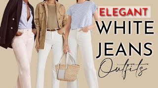 5 WHITE JEANS Outfits you&#39;ll WANT to try | What to Wear