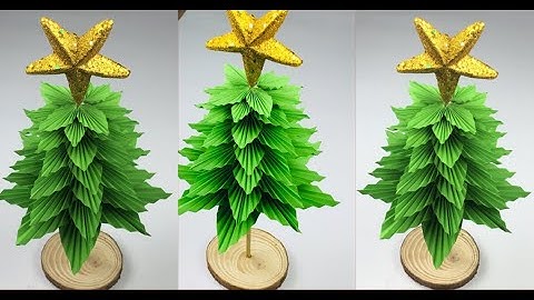 How To Make A 3D Paper Xmas Tree DIY Tutorial | 3D Paper Christmas Tree Making DIY Tutorial