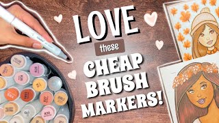 ⁣I LOVE these CHEAP BRUSH MARKERS! | Ohuhu 24 set skin tone markers |Review |Drawings |Sparkle Drawz