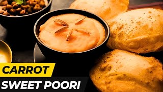 CARROT SWEEET POORI : FOR KIDS | Mallika Badrinath Recipes | Indian Style Dish