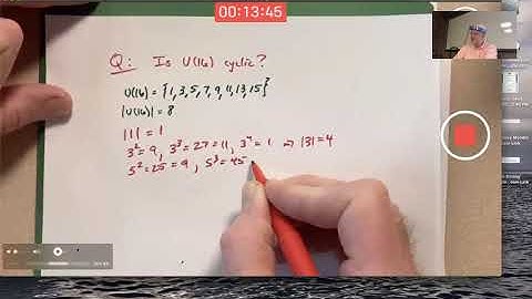 Abs Alg 9: Is U(16) Cyclic? Prove No Subgp Can Have Order n-1, Calculations (Cyclic Gps & Euler Phi)