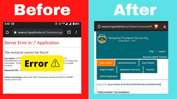 H.P.U Log-in error in examinatin form 2022 || Server error problem solution!!