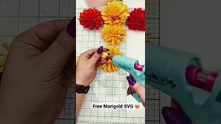 Paper Flower Tutorial | Free Marigold SVG #paperflower #freesvg #paperflowertutorial #cricut #svg