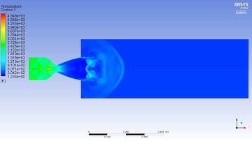 ANSYS MOC Rocket Nozzle Temperature Animation