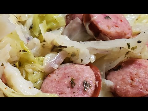 ninja-foodi-cabbage-&-kielbasa-low-carb-recipes-3-minute-steamer-basket-pressure-cooker-dinner