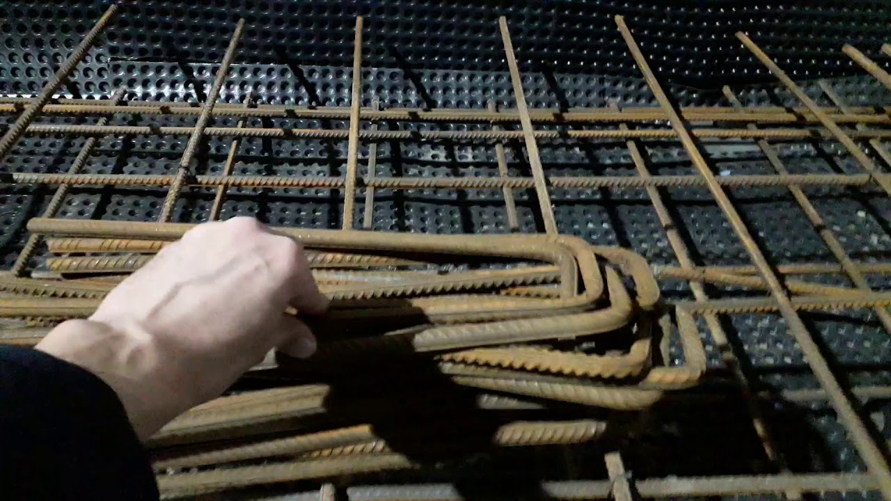 Вязка арматуры двойной каркас под бетонный пол с топпингом - YouTube