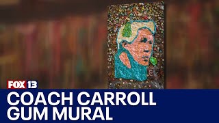 Artist creates Pete Carroll mural out of gum | FOX 13 Seattle