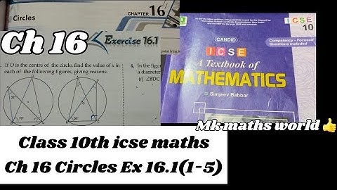 Class 10th icse maths Ch 16 Circles Ex 16.1(1-5)👍