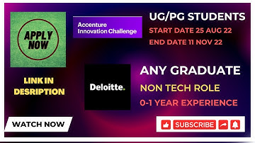 Deloitte | Accenture Innovation Challenge | 2022 | Any Graduate | off-campus #applynow