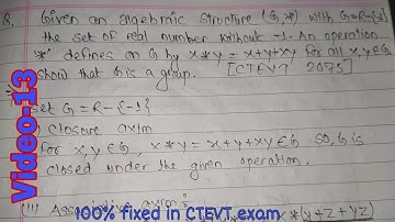 CTEVT diploma Most important question from elementary Group Theorem | group theorem question part 13