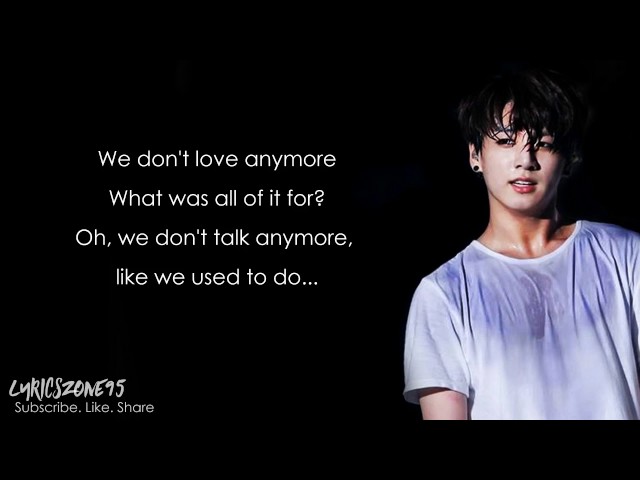 BTS Jungkook - We Don't Talk Anymore / Cover [Lyrics] class=