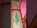 Beautiful😍 green leaf🍃 "Banshi"name mehandi tattoo ideas❣️✨✨#trending #ytshorts #viral #shorts