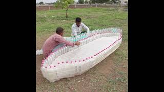 صنع القوارب البلاستيكية فقط Only plastic bottle boat making