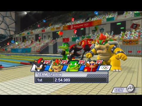 2 54 989 OUTDATED Aquatics 4x100m Freestyle Swimming Shadow Mario Sonic At The Olympic Games
