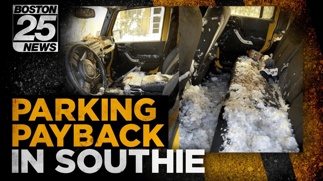 People in South Boston use random items to claim public parking spots after  winter storms 